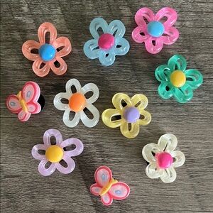 Jibbitz. New! Resin colorful Flowers and butterflies. Set of 10. Crocs & similar